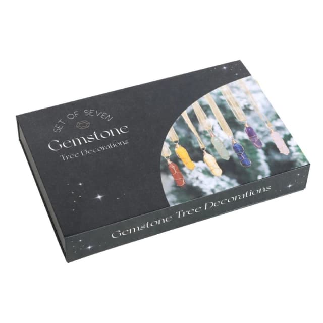 KDMD Set of 7 Hanging Crystal Tree Decorations Multi