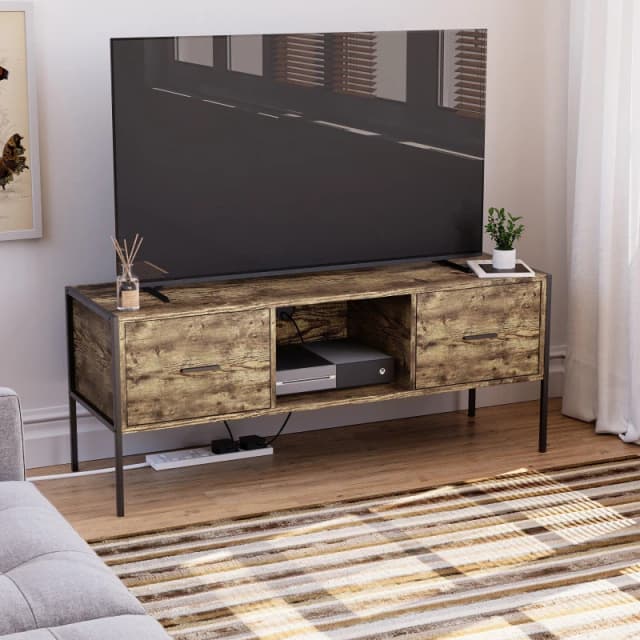 Lassic Vida Designs Brooklyn 2 Drawer TV Unit Dark Wood unisex 2 Drawer