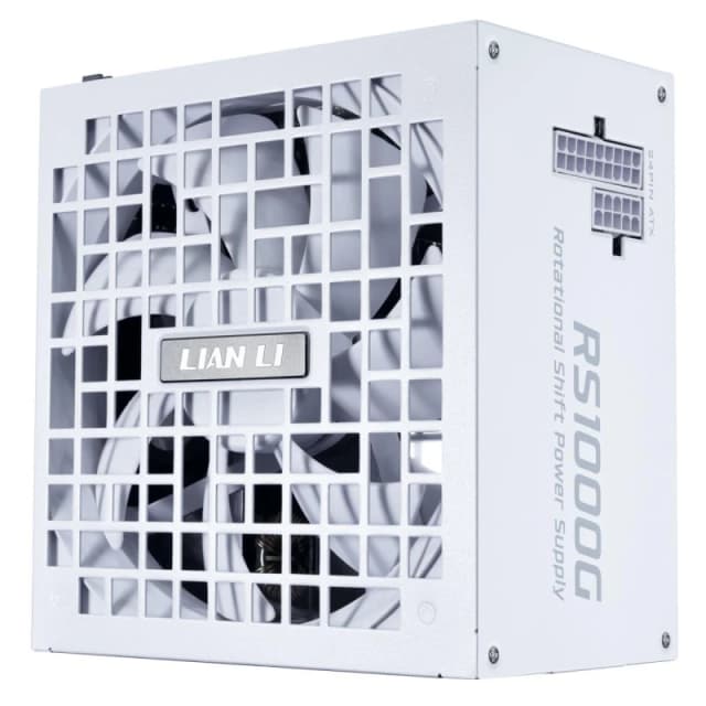 Lian Li RS 1000W 80+ Cybenetics Gold Rated Fully Modular PSU w/ Rotatable AC Inlet & RS Hub - White - RS1000G.WH00