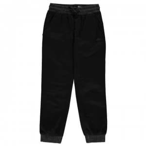 No Fear Ribbed Waistband Chinos Junior Boys - Solid Black