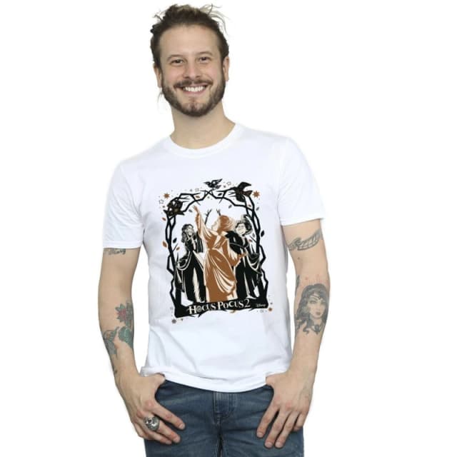Disney Men Hocus Pocus Birds T-Shirt in White Size: Small White S Male 5063283797499