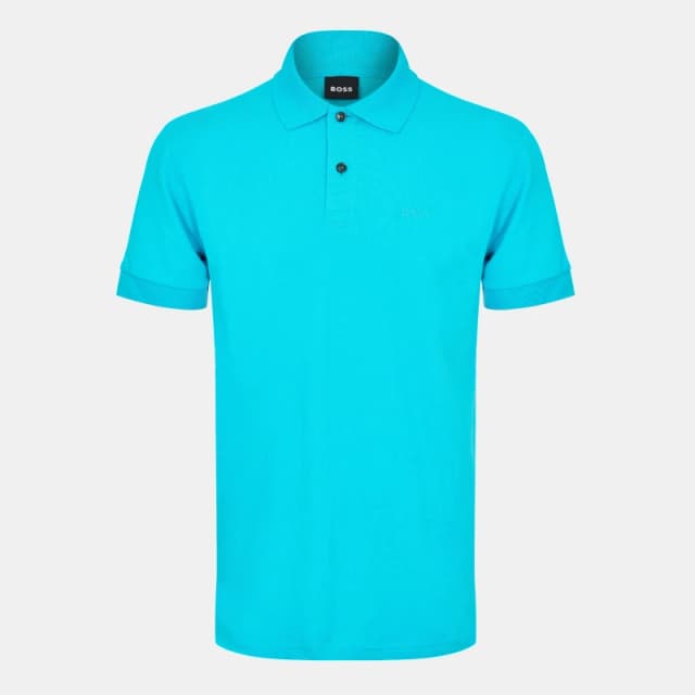 Boss Mens Firenze Short-Sleeve Polo Shirt Open Blue male S