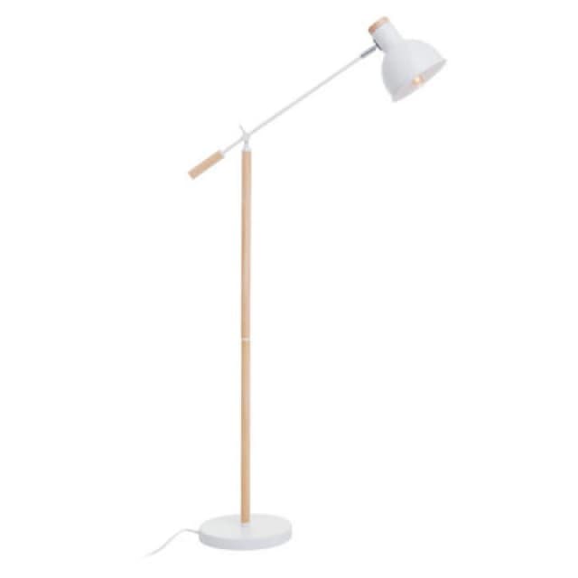 Orsina Matte White Floor Lamp, Easy To Assemble Bedside Table Light