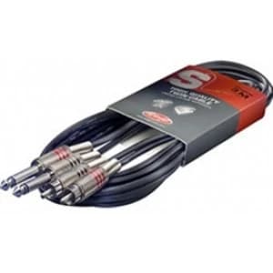 Stagg STC3PCM Twin Jack to RCA Phono Cable - Black
