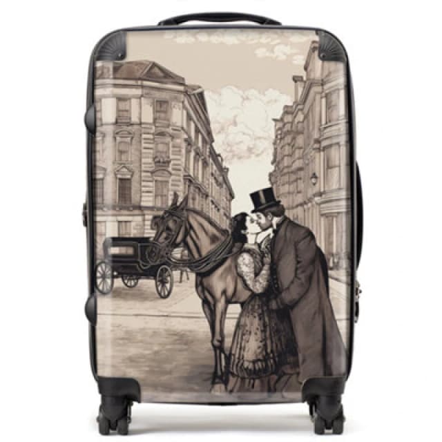 Warren Reed Designer Victorian Lovers On A London Street Suitcase - Medium