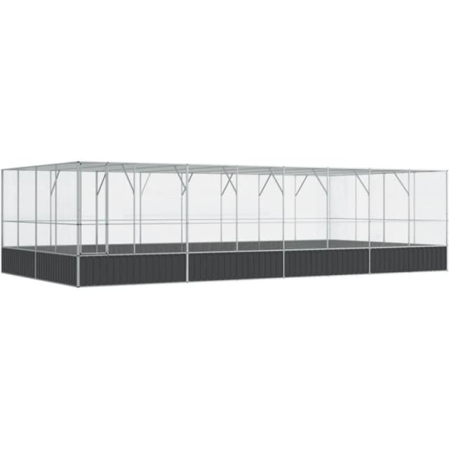 VIDAXL Vidaxl - Aviary with Extension Silver 832x414x212cm Steel 8721012424760
