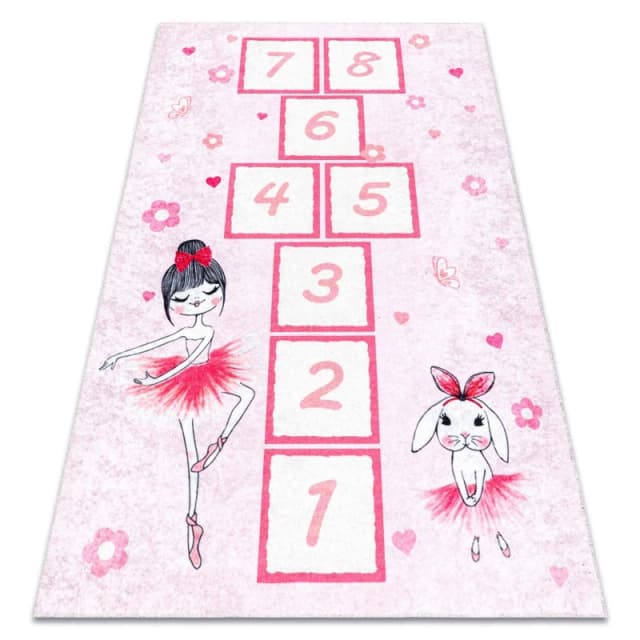 RugsX Junior Rug in Pink Size: 140cm x 190cm Pink Unisex 140cm x 190 cm