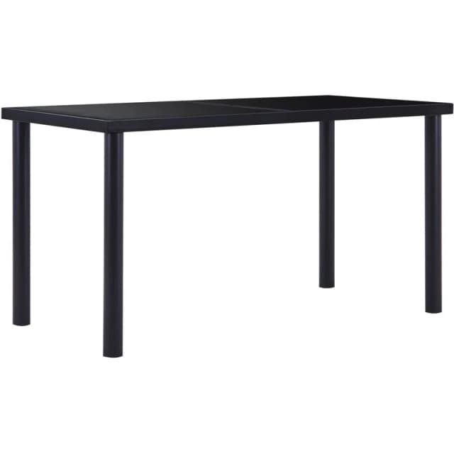 VIDAXL Dining Table Black 140x70x75cm Tempered Glass Vidaxl 281853