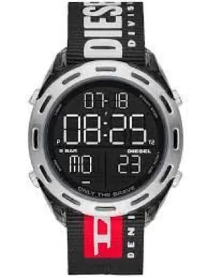 Diesel Mens Crusher Digital Nylon Watch - Black