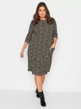 Yours Tunic Pocket Dress Polka Dot - Black/White, Size 18, Women