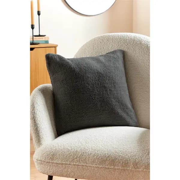 Homelife Homelife Cosy Teddy Fleece Filled Cushion - Grey One Size