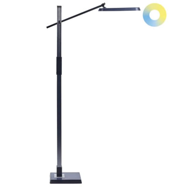 Beliani LED Floor Lamp Aquarius With Dimmer Metal Dark Grey