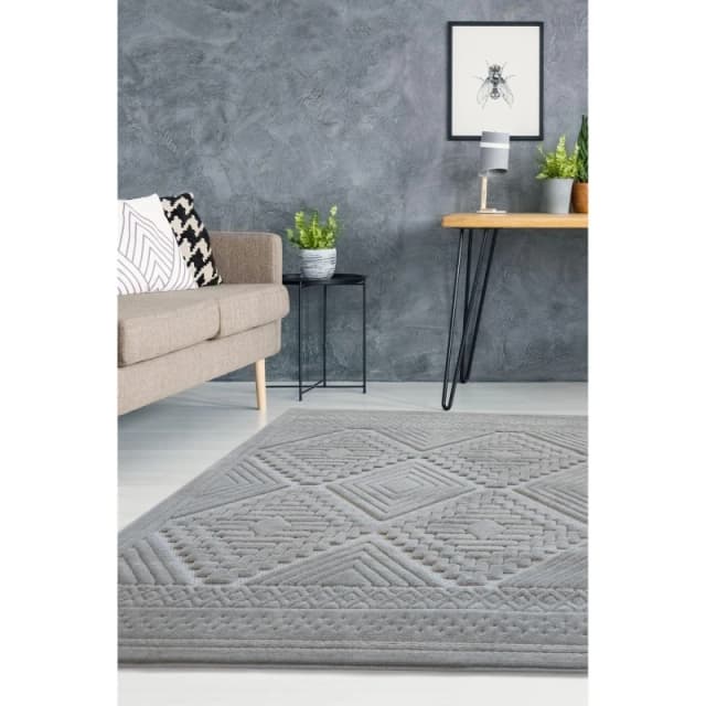 Homemaker Malmo Tribal Rug Mats and Rugs 120x170cm Grey 83357801001
