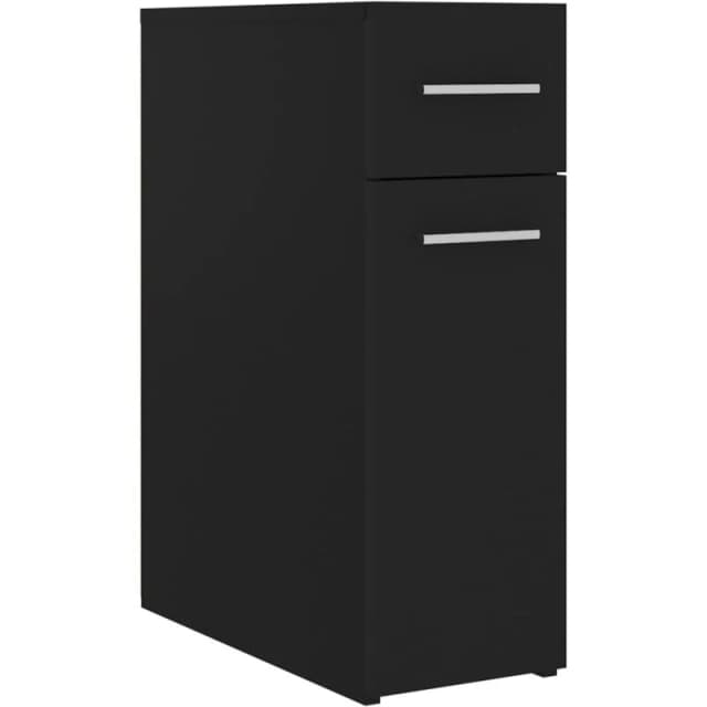 VIDAXL Apothecary Cabinet Black 20x45.5x60cm Engineered Wood Vidaxl 8720286587331
