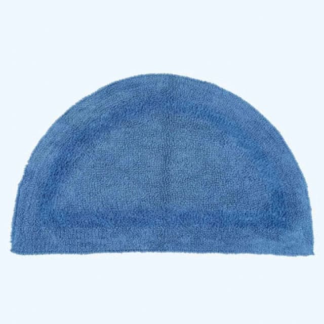 Homescapes Luxury Reversible Semi Circle Bath Mat - Cobalt Blue