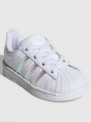 Adidas Originals Superstar El Infant Trainers, White/White, Size 4
