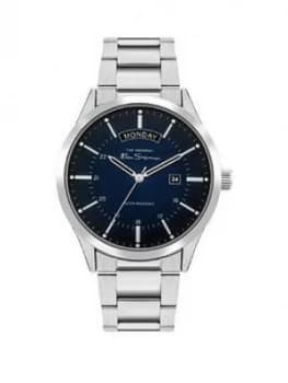Ben Sherman Blue DayDate Dial Stainless Steel Bracelet Mens Watch, One Colour, Men