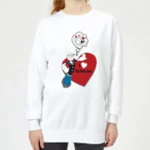 Popeye I Love Olive Oyl Womens Sweatshirt - White - L
