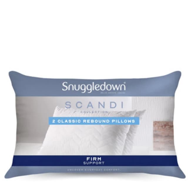 Snuggledown Snuggledown Scandi Rebound Pillow, Firm Support, 2 Pack in White White One Size Unisex 5037045028534