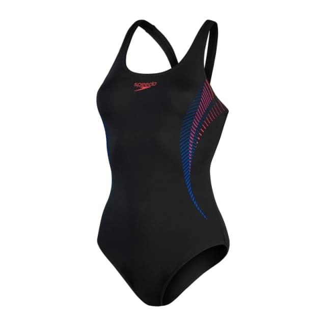 Speedo Womens One Piece Swimsuit Black/Red female 30 (XS)