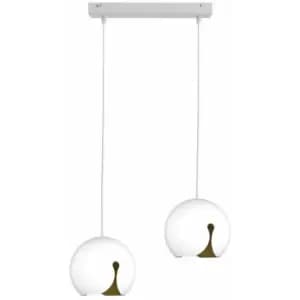 Keter Malaga Bar Pendant Ceiling Light White, 50cm, 2x E27