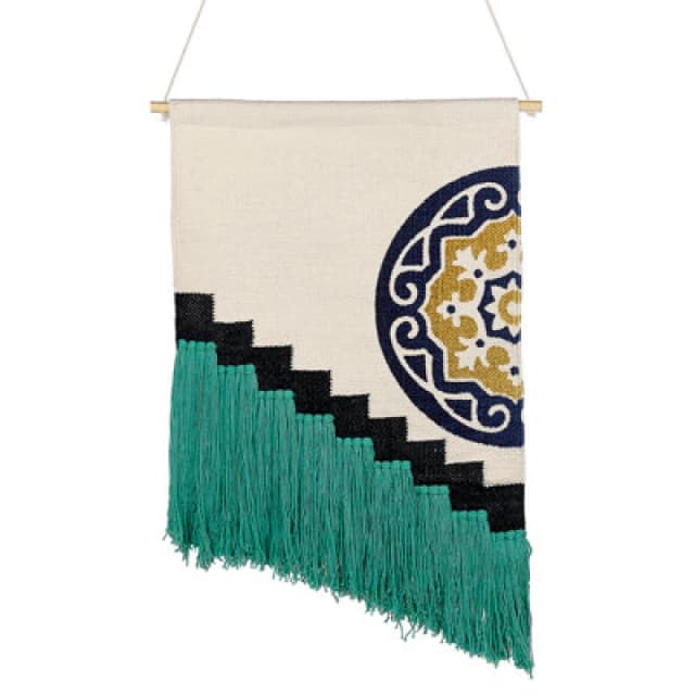 Beliani Fabric Wall Hanging Nowshera Cotton 110 Cm Multicolour