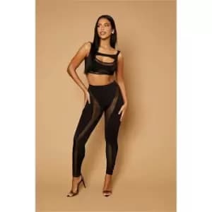 I Saw It First Black Mesh Panel Contour Leggings - Black