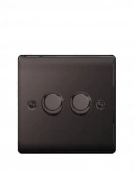 British General Electrical Raised 2G Dimmer Switch - Black Nickel