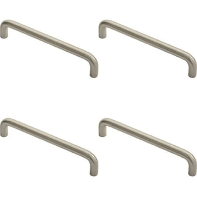 Loops 4x Round D Bar Cabinet Pull Handle 138 x 10mm 128mm Fixing Centres Satin Nickel Metallics unisex