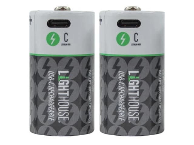 Lighthouse USB-C Rechargeable Li-ion C Cell Battery Pack of 2 BATUSBC