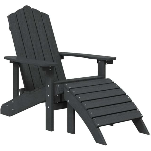 VIDAXL Garden Adirondack Chair with Footstool hdpe Anthracite Vidaxl 8720286816660