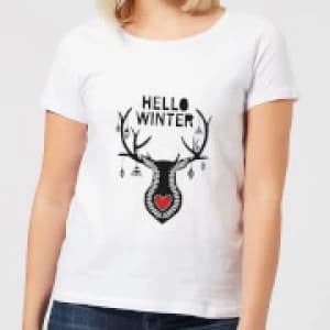 Hello Winter Womens T-Shirt - White - 3XL