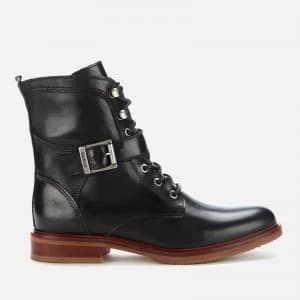 Barbour Womens Tasmin Leather Lace Up Boots - Black - UK 3