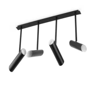 Link 4 Light Ceiling Spotlight Bar Black, GU10