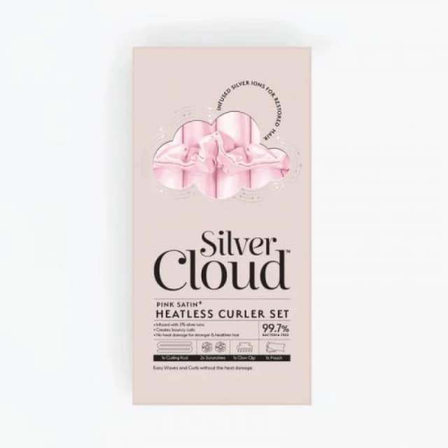 Silver Cloud Satin Pink Heatless Curler Set Infused with Silver Ions Pink unisex