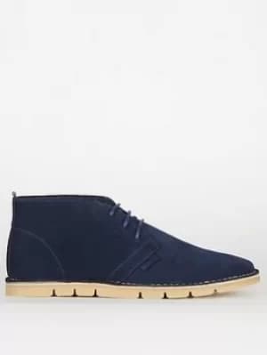 Barbour Barbour Ledger Suede Stitch Down Chukka Boots, Navy, Size 10, Men