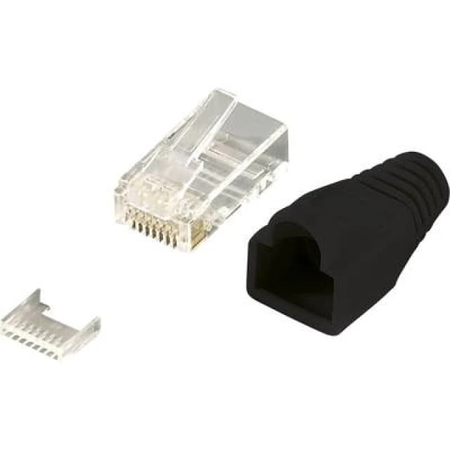 Logilink LogiLink MP0024 RJ45 Plug connector CAT 6, unshielded MP0024 Plug, straight Pins: 8P8C Black 100 pc(s) MP0024