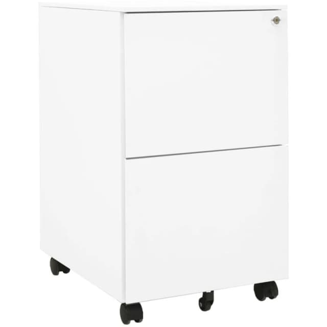 VIDAXL Mobile File Cabinet White 39x45x67cm Steel Vidaxl 8720286564059