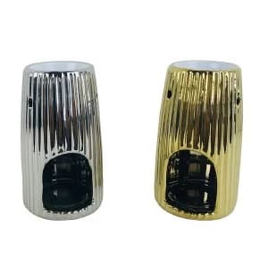 Tall Metallic Ridged Oil and Tart Burner