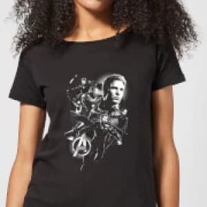Avengers Endgame Mono Heroes Womens T-Shirt - Black