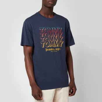 Tommy Jeans Mens Repeat Logo T-Shirt - Twilight Navy - L