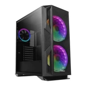 Antec NX800 E-ATX Gaming Case with Tempered Glass Window, No PSU, 3 x ARGB Fans, LED Control Button