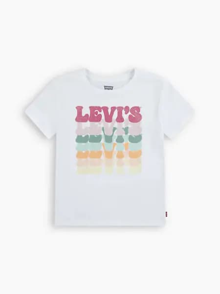 Kids Organic Retro Levis Tee - White