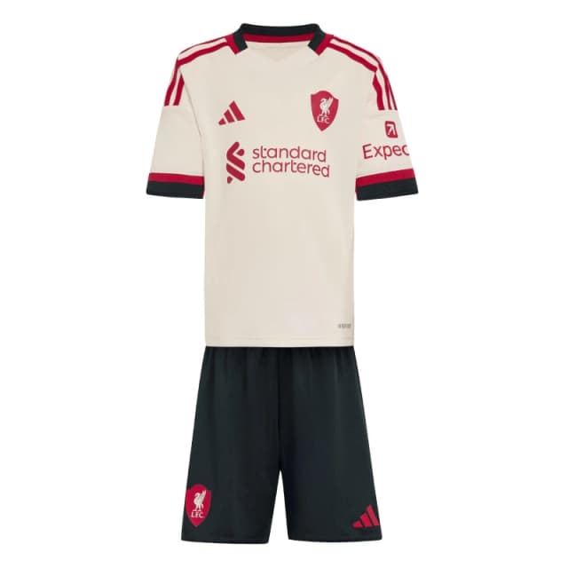 adidas Liverpool Away Minikit 2025 2026 Infants Domestic Replica Minikits 2-3 Years White 37872801125