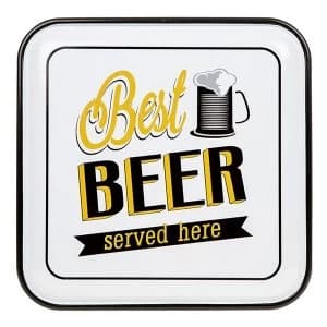 Vintage Enamel Plaque Square Best Beer