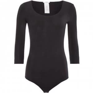 Wolford Pure string three quarter sleeve body - Black