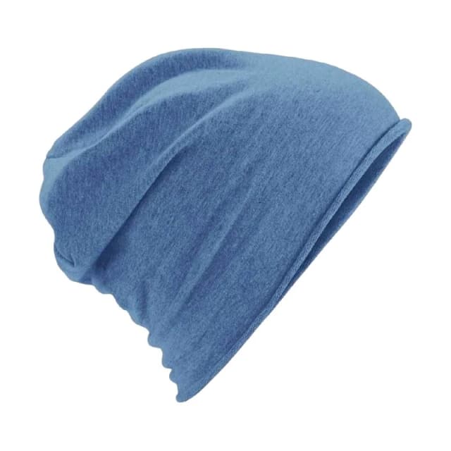 Beechfield Beechfield Men Jersey Beanie in Blue Blue One Size Male 5063470449590