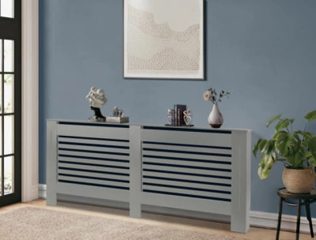 Groundlevel Grey Wooden Radiator Cover - 172Cm X 82Cm X 19Cm