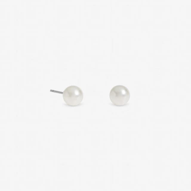 Jon Richard Womens Silver Plated Small White Pearl Stud Earrings Silver Female One Size