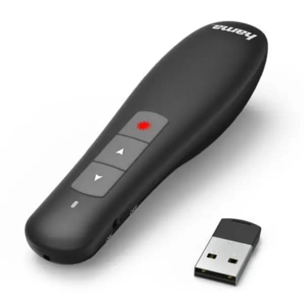 Hama Hama X-Pointer Wireless Laser Presenter, 2.4GHz, USB Receiver, 12m Range, Volume Control, Scroll through Office Applications POINTER-XHA